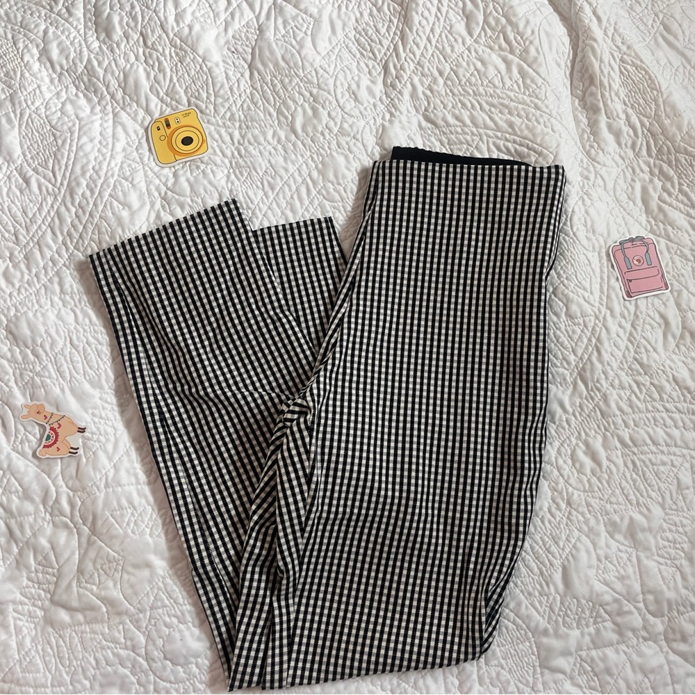a new day Black and White Checkered Cropped Pants